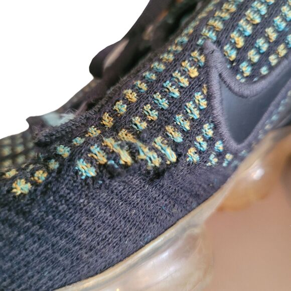 Nike VaporMax 2021 Flyknit Men's Shoes Sneakers MultiColor Black Pollen Blue - Picture 11 of 11